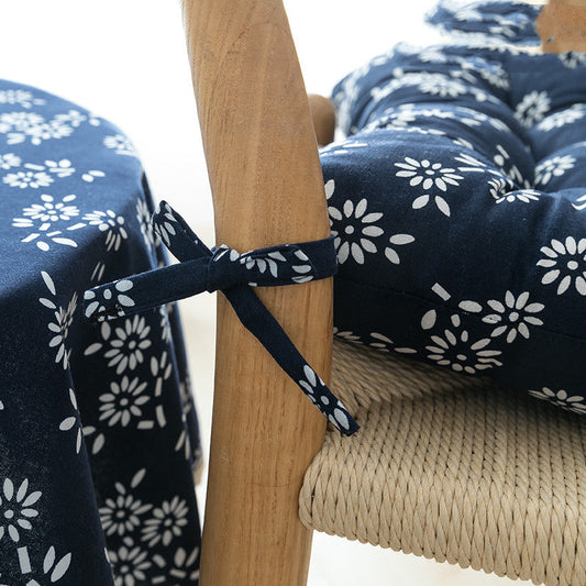 HKM-034771 Retro Floral Cloth Dining Chair Cushion - Various Size Options Available