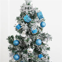 HKM-034835 Christmas Foam Pendant Decorative Ornament - Gold and Blue Holiday Party Decoration