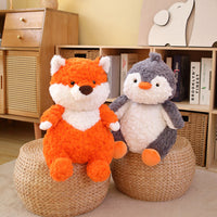 HKM-034899 Lazy Series Small Plush Elephant Doll - Gray Pig & Penguin Toy for Teens (25cm, 35cm)