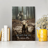 HKM-034963 Framed Canvas Art: He Left 99 Sheep to Save Me - Christian Wall Decor for Living Room and Bedroom