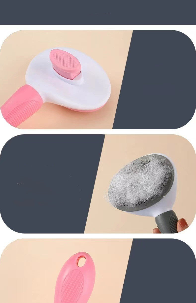 HKM-034963 Stainless Steel Pet Comb for Effective Hair Removal - Available in Sky Blue, Princess Pink, Gray, and White