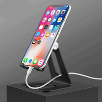 HKM-035091 Aluminum Alloy Double Folding Mobile Phone and Tablet Stand