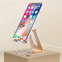 HKM-035091 Aluminum Alloy Double Folding Mobile Phone and Tablet Stand