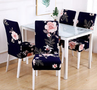 HKM-035091 Printed Stretch Dining Chair Covers - Set of 4 or 6 for Furniture Protection and Style