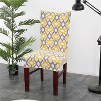HKM-035091 Printed Stretch Dining Chair Covers - Set of 4 or 6 for Furniture Protection and Style