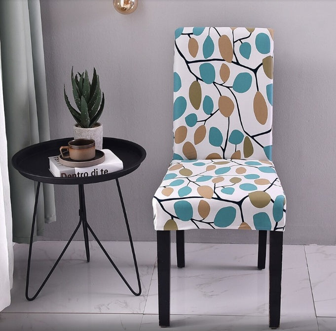 HKM-035091 Printed Stretch Dining Chair Covers - Set of 4 or 6 for Furniture Protection and Style