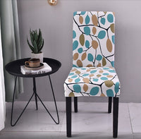 HKM-035091 Printed Stretch Dining Chair Covers - Set of 4 or 6 for Furniture Protection and Style
