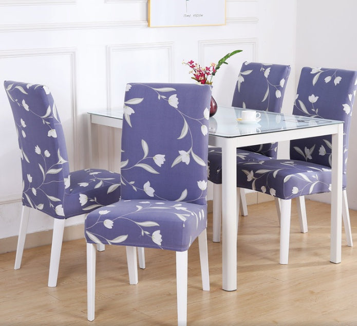 HKM-035091 Printed Stretch Dining Chair Covers - Set of 4 or 6 for Furniture Protection and Style