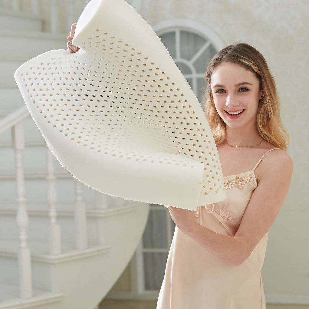 HKM-035155 Natural Latex Wave B Shape Pillow 60x40x11cm for Comfortable Sleep and Support