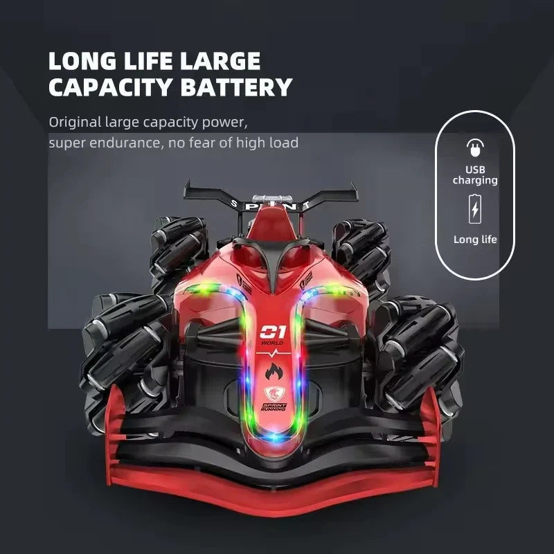 HKM-035283 F1 RC Stunt Drift Car with Lights and Music, Dual Control & Gesture Sensing