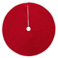 HKM-035475 48-Inch Christmas Tree Skirt with Red and Green Stitching, Knitted Non-Woven Fabric
