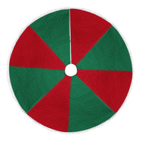 HKM-035475 48-Inch Christmas Tree Skirt with Red and Green Stitching, Knitted Non-Woven Fabric