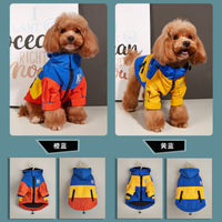 HKM-035475 Waterproof Warm Dog Jacket for Autumn and Winter - Casual Pet Raincoat in Three Color Options