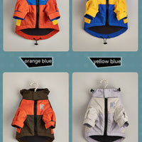 HKM-035475 Waterproof Warm Dog Jacket for Autumn and Winter - Casual Pet Raincoat in Three Color Options
