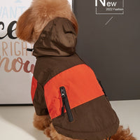 HKM-035475 Waterproof Warm Dog Jacket for Autumn and Winter - Casual Pet Raincoat in Three Color Options