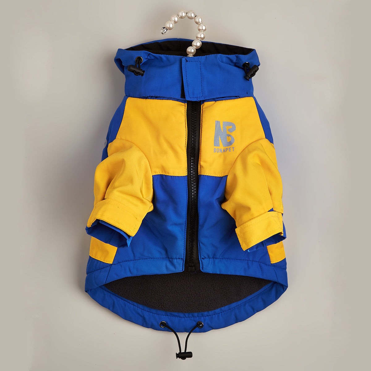 HKM-035475 Waterproof Warm Dog Jacket for Autumn and Winter - Casual Pet Raincoat in Three Color Options