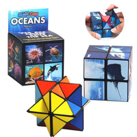 HKM-035603 Transforming Star Cube Puzzle - 2 in 1 Marine Animal Fidget Toy for Ages 2 and Up