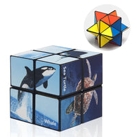 HKM-035603 Transforming Star Cube Puzzle - 2 in 1 Marine Animal Fidget Toy for Ages 2 and Up