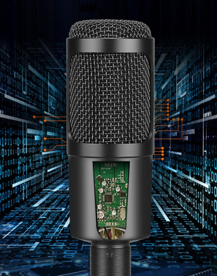 HKM-035731 USB Condenser Microphone for Laptops and Computers with Volume Control and Enhanced Sensitivity