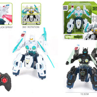 HKM-035859 360 Degree Rotating Remote Control Robot Toy with Lights and Spray for Kids