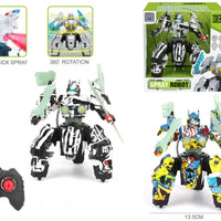 HKM-035859 360 Degree Rotating Remote Control Robot Toy with Lights and Spray for Kids