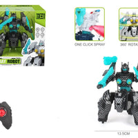 HKM-035859 360 Degree Rotating Remote Control Robot Toy with Lights and Spray for Kids