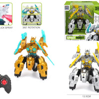 HKM-035859 360 Degree Rotating Remote Control Robot Toy with Lights and Spray for Kids