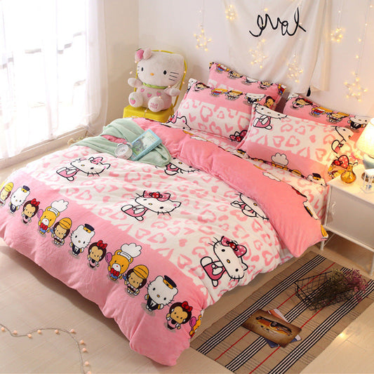 HKM-035859 Plush Two-Piece and Three-Piece Bed Linen Set with Multiple Size Options