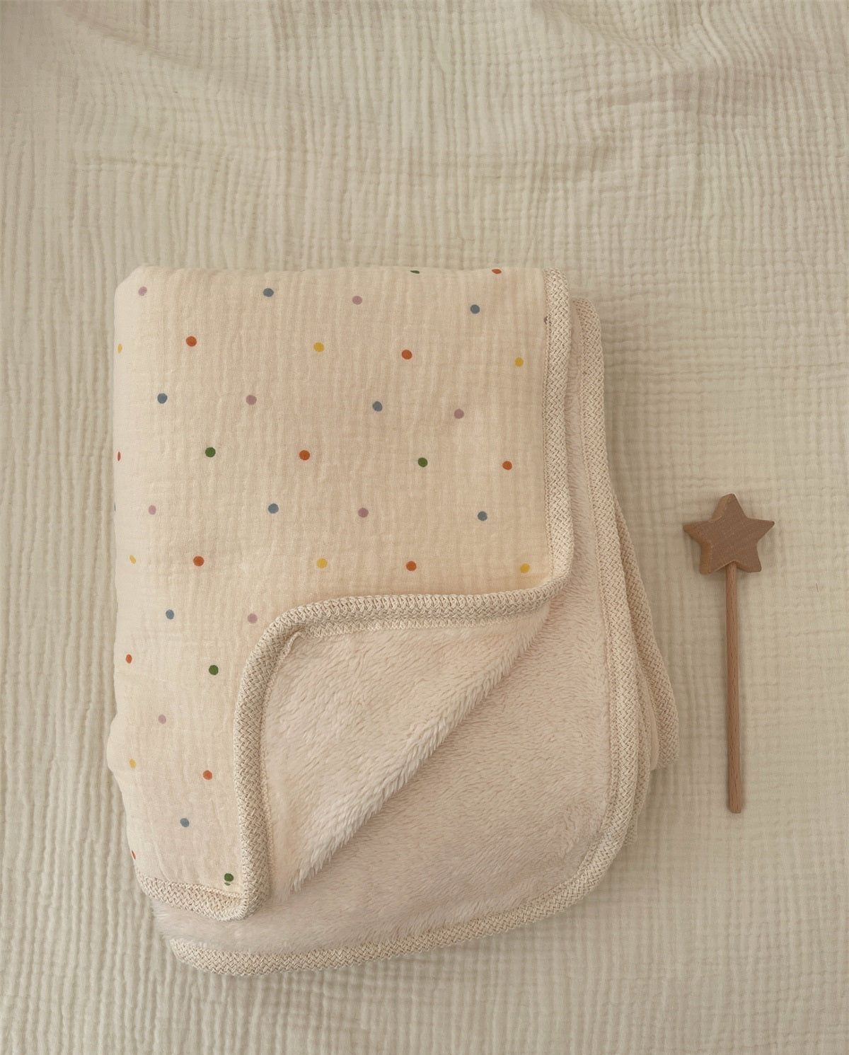 HKM-036179 Double Layer Pure Cotton Plush Blanket for Infants and Newborns - 90x130cm, Various Designs
