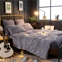 HKM-036243 Double-Layer Long Plush Blanket - Soft Polyester Fabric, Various Colors and Sizes Available