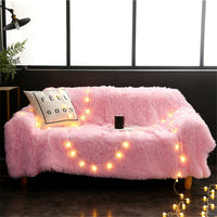 HKM-036243 Double-Layer Long Plush Blanket - Soft Polyester Fabric, Various Colors and Sizes Available