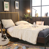 HKM-036243 Double-Layer Long Plush Blanket - Soft Polyester Fabric, Various Colors and Sizes Available