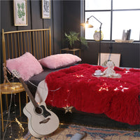 HKM-036243 Double-Layer Long Plush Blanket - Soft Polyester Fabric, Various Colors and Sizes Available
