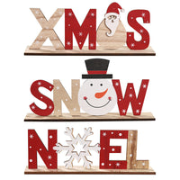 HKM-036307 Wooden Christmas Letter Ornaments - Festive Decor for Holiday Cheer