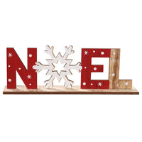 HKM-036307 Wooden Christmas Letter Ornaments - Festive Decor for Holiday Cheer
