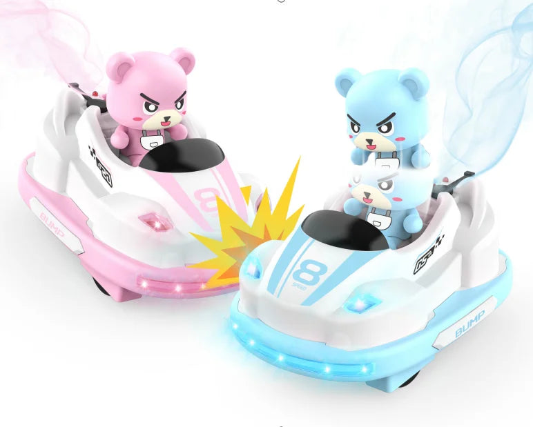 HKM-036435 Remote Control Bumper Car Set with Light, Music, and Spray for Family Fun and Competitive Play