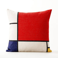 HKM-036563 Geometric Pattern Cushion Pillowcase in Thick Cotton and Linen for Office and Car, Size 45X45cm