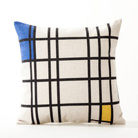 HKM-036563 Geometric Pattern Cushion Pillowcase in Thick Cotton and Linen for Office and Car, Size 45X45cm