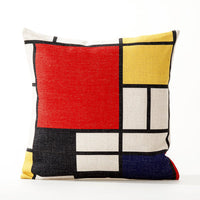 HKM-036563 Geometric Pattern Cushion Pillowcase in Thick Cotton and Linen for Office and Car, Size 45X45cm