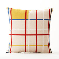 HKM-036563 Geometric Pattern Cushion Pillowcase in Thick Cotton and Linen for Office and Car, Size 45X45cm