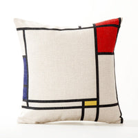 HKM-036563 Geometric Pattern Cushion Pillowcase in Thick Cotton and Linen for Office and Car, Size 45X45cm