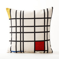HKM-036563 Geometric Pattern Cushion Pillowcase in Thick Cotton and Linen for Office and Car, Size 45X45cm