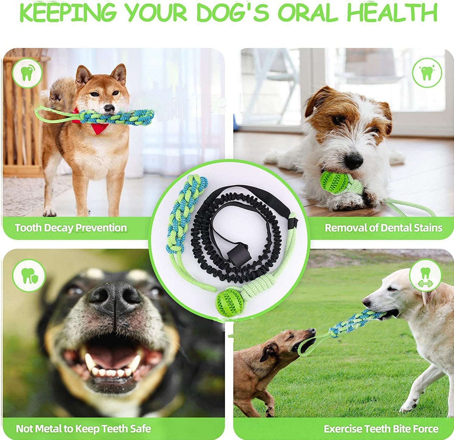 HKM-036627 Dog Tug Of War Rope Molar Cleaning Tooth Bite Rope Toy Outdoor Inner