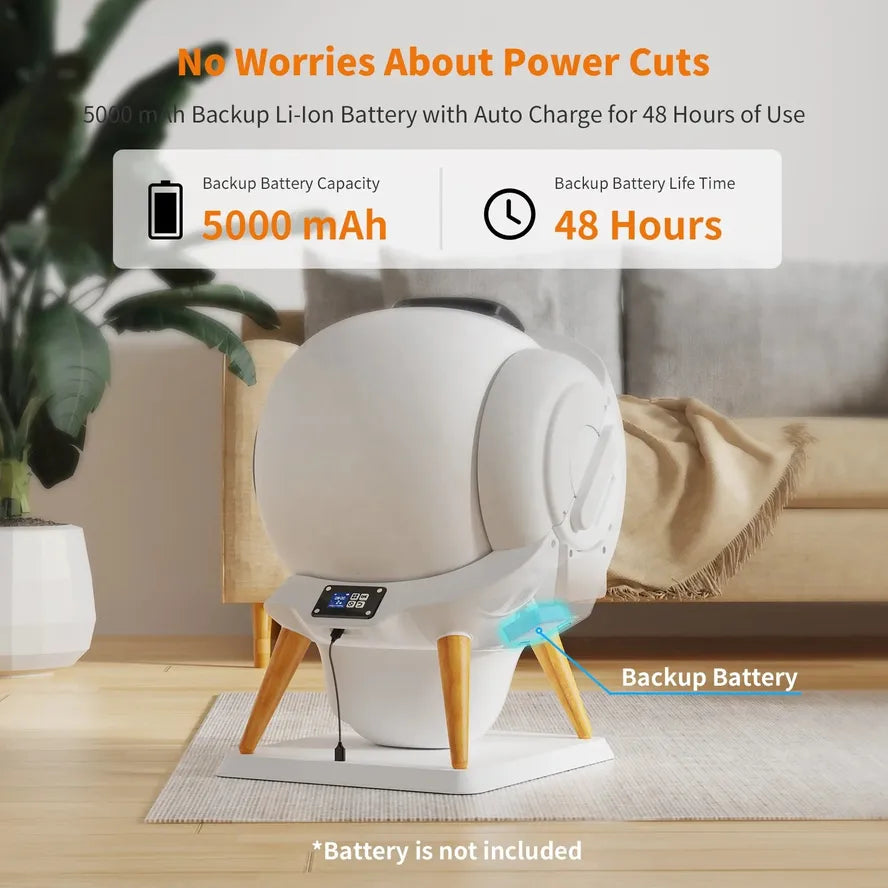 KTX-036627 Smart Automatic Cat Litter Box with WiFi Connectivity and Ultra-quiet Self-Cleaning Feature