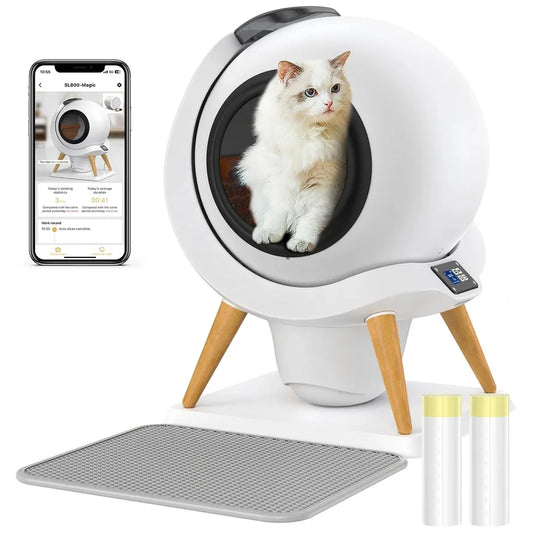 KTX-036627 Smart Automatic Cat Litter Box with WiFi Connectivity and Ultra-quiet Self-Cleaning Feature