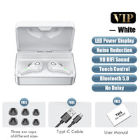 HKM-036755 Wireless Bluetooth Noise Reduction In-Ear Headphones with Microphone and Charging Case