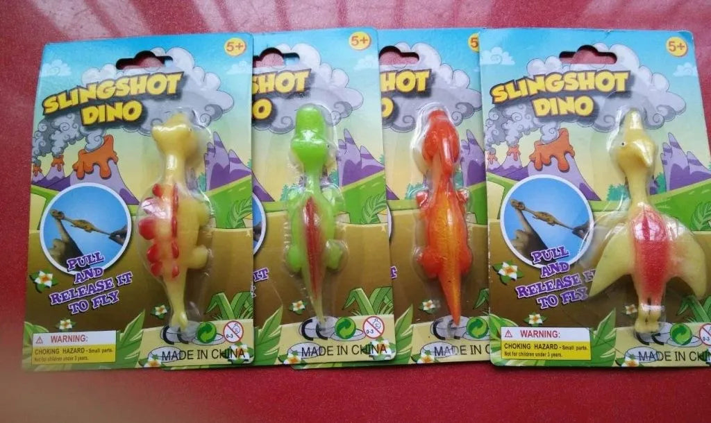 HKM-036819 Dinosaur Slingshot Finger Toy - Fun Rubber Stretchy Design for Ages 5 and Up