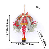 HKM-036819 Handmade Vine Ring Garland with Elk, Snowman, and Elderly Styles for Door and Wall Decoration