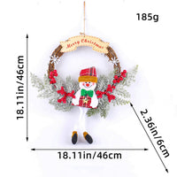 HKM-036819 Handmade Vine Ring Garland with Elk, Snowman, and Elderly Styles for Door and Wall Decoration