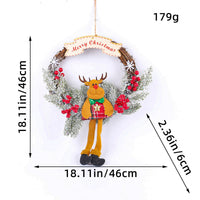 HKM-036819 Handmade Vine Ring Garland with Elk, Snowman, and Elderly Styles for Door and Wall Decoration